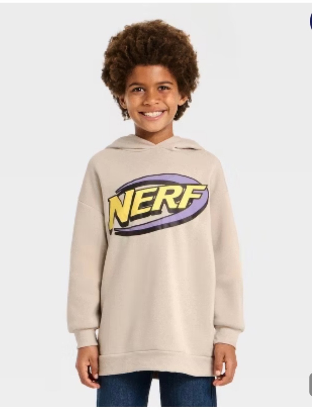 NERF Boys' Oversized Hooded Fleece Sweatshirt. Sz L boy.